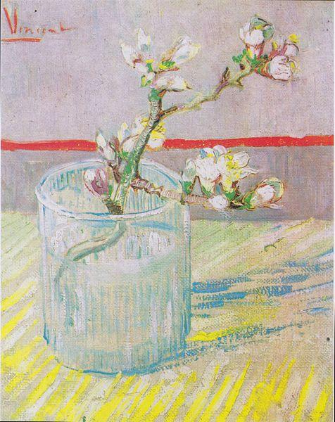 Vincent Van Gogh Flowering almond tree branch in a glass China oil painting art
